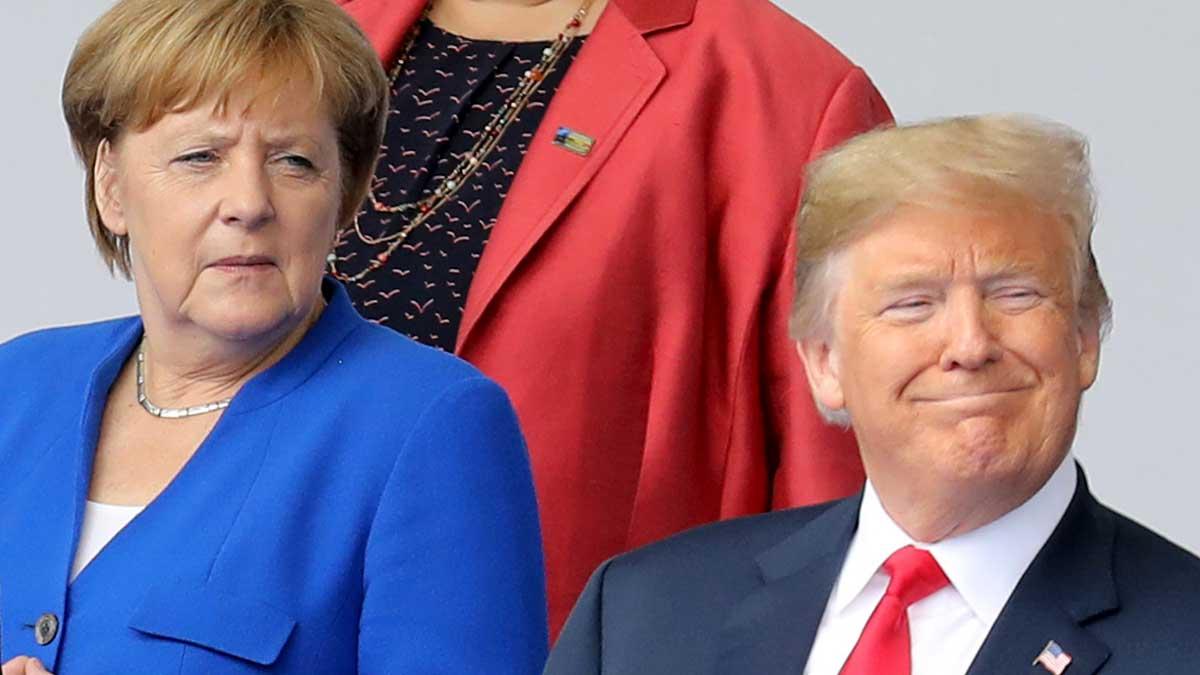 Donald Trump kolliderade med Tysklands förbundskansler Angela Merkel under gårdagen