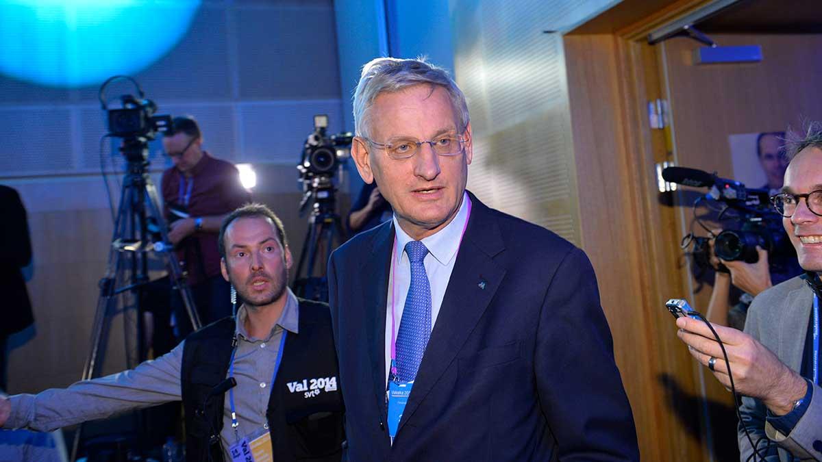 Carl Bildt (M) duckar frågan om partiledarposten. (Foto: TT)