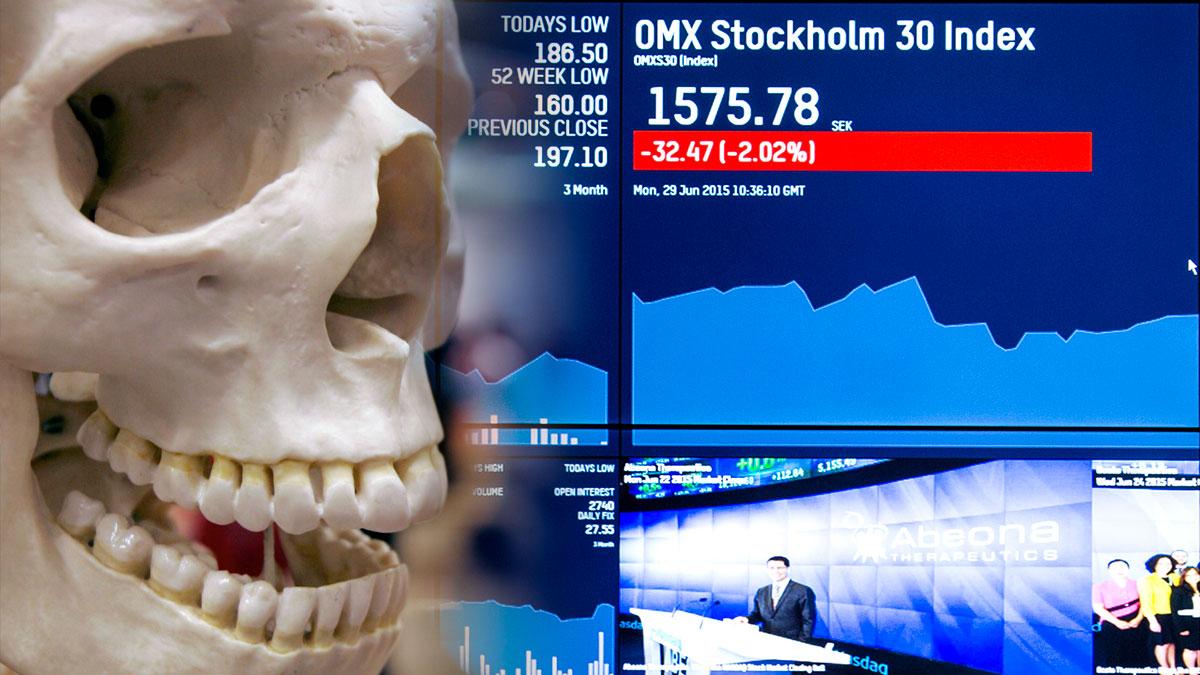 Stockholmsbörsens OMXS30 närmar sig ett "dödskors" med stormsteg