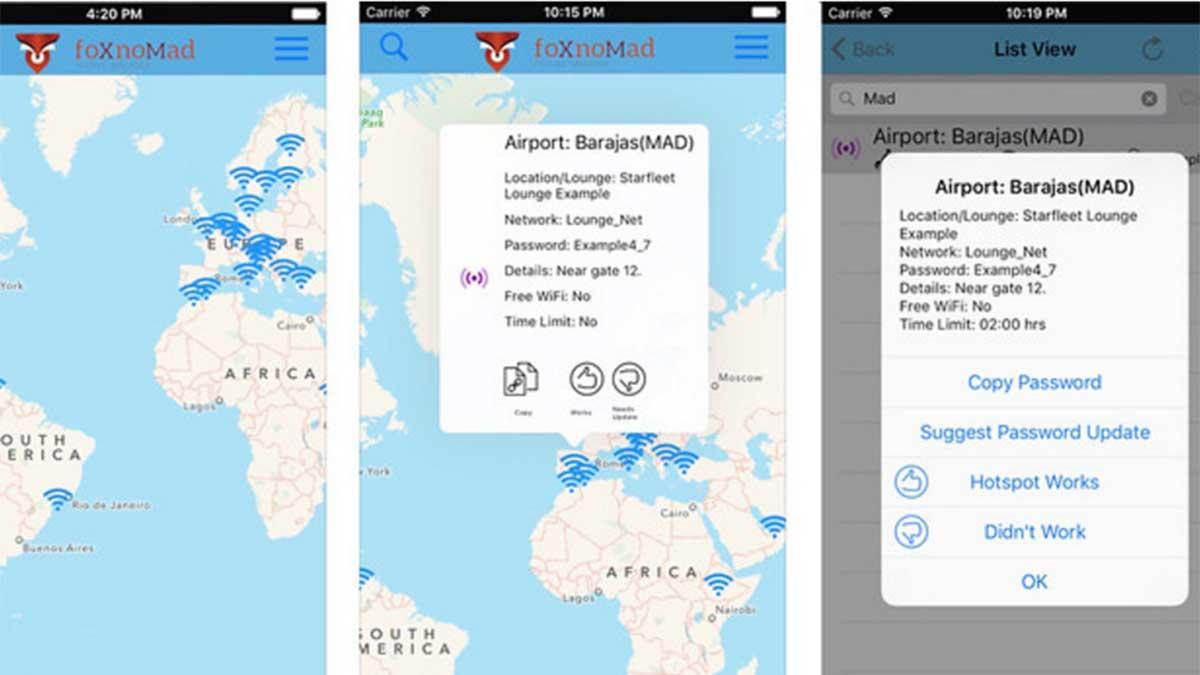 Tekniknörden Anil Polats interaktiva karta hjälper dig få tillgång till gratis wifi på världens flygplatser. (Skärmdump från Foxnomad.com)