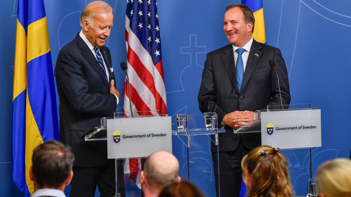 USA:s vicepresident Joe Biden titulerade statsminister Stefan Löfven som president