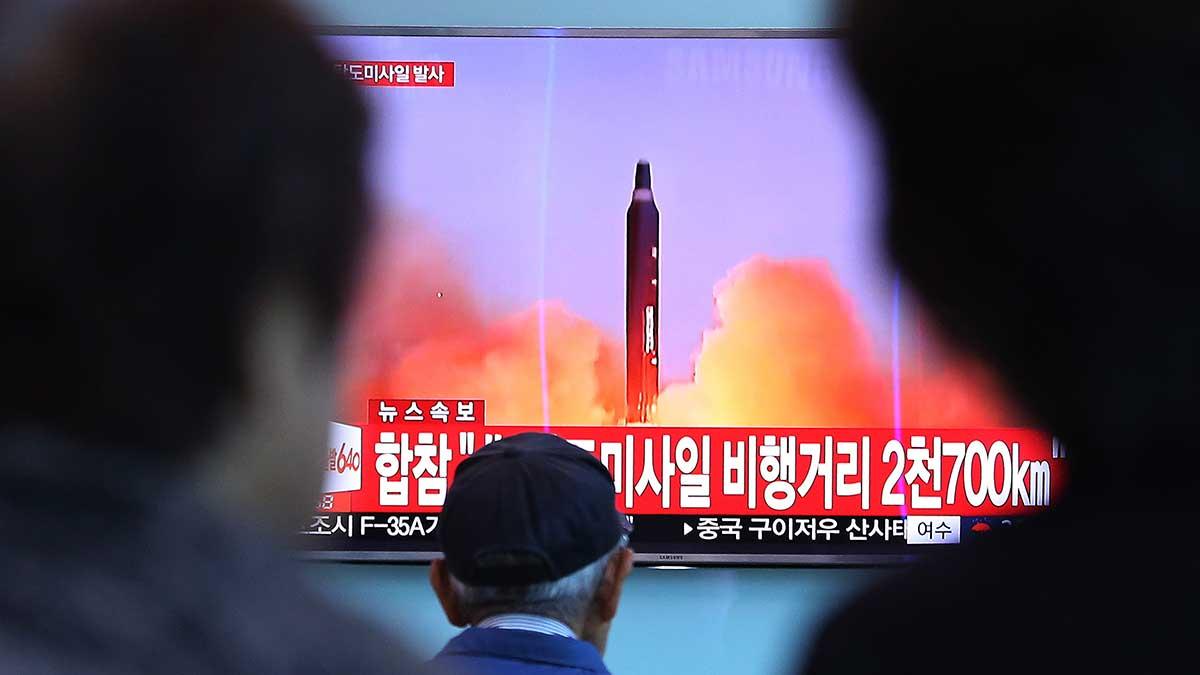 Nordkorea utropar sig till kärnvapenstat efter senaste missiltestet. (Foto: TT)
