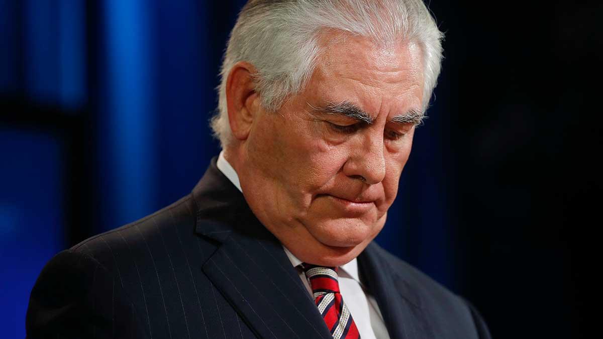 USA:s utrikesminister Rex Tillerson riskerar att få sparken
