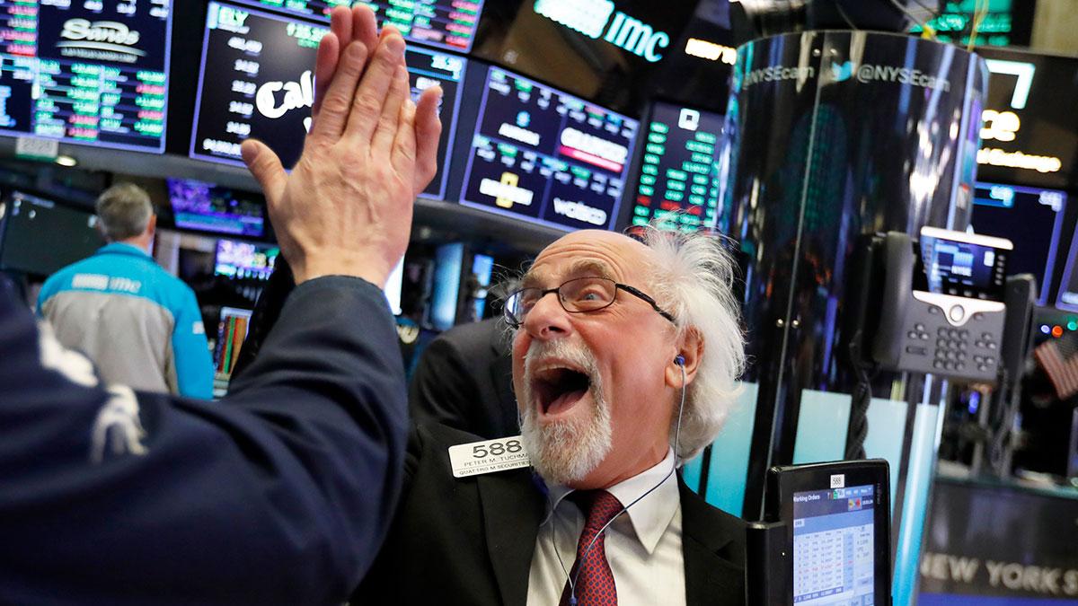 New York-börserna noterade en bred uppgång på fredagen till nya rekordnivåer. Bilden är tagen vid ett tidigare tillfälle. (Foto: TT)