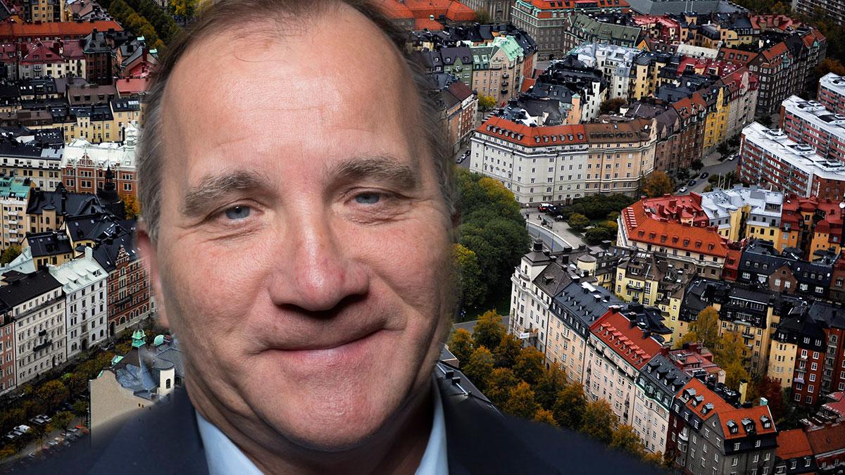Statsminister Stefan Löfvens S-parti finansierar indirekt lyxbostäder i centrala Stockholm. (Foto: TT / montage)
