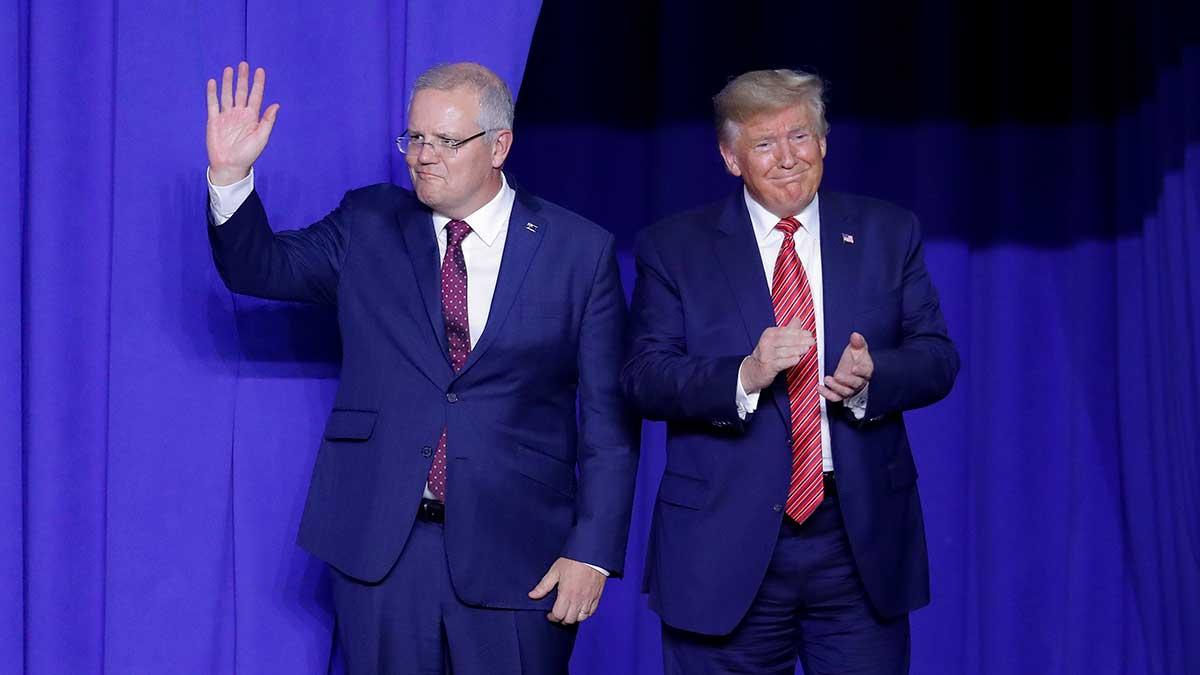 Australiens premiärminister Scott Morrison och USA:s president Donald Trump. (Foto: TT)