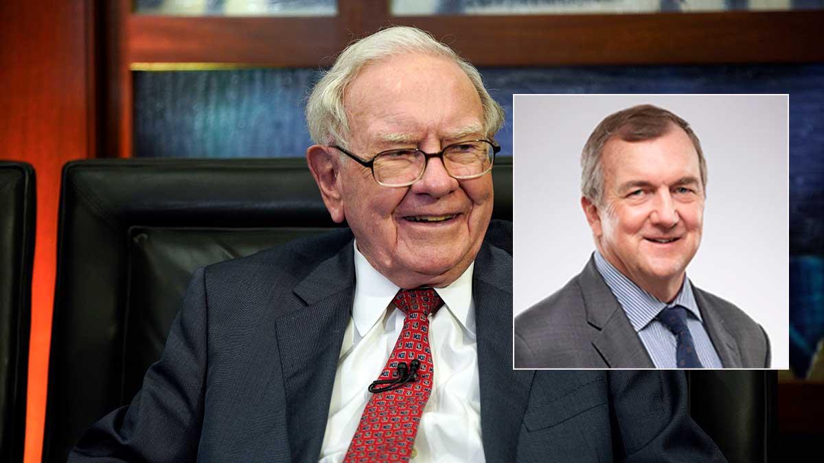 Barrick Golds vd Mark Bristow (infälld bild) konstaterar att Wall Street-legendaren Warren Buffetts investering betyder mycket för guldindustrin. (Foto: TT / Barrick Gold / montage)