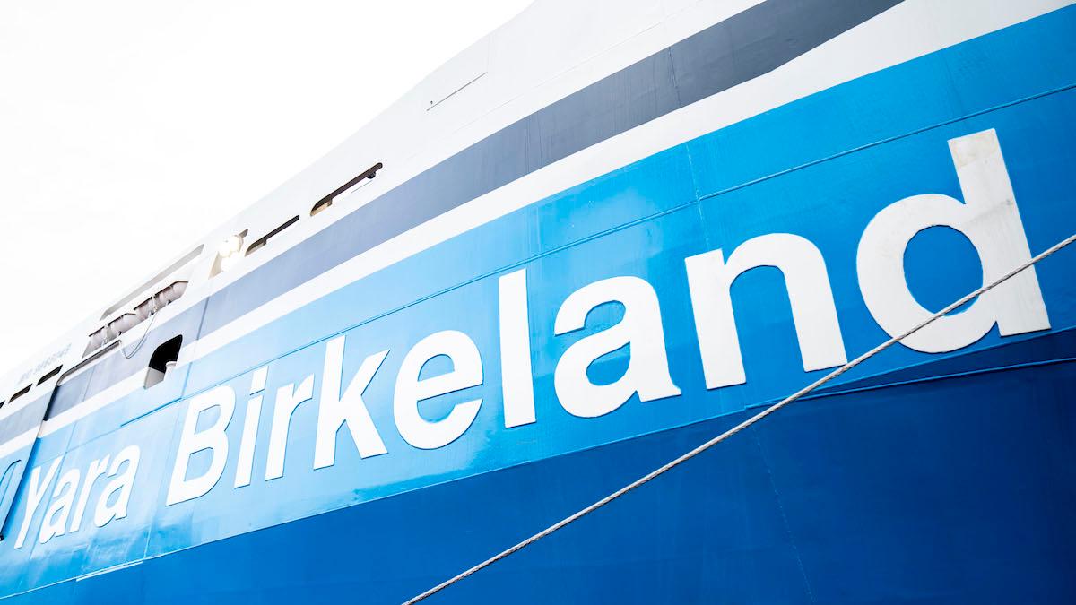 Det norska containerfartyget Yara Birkeland är eldrivet.