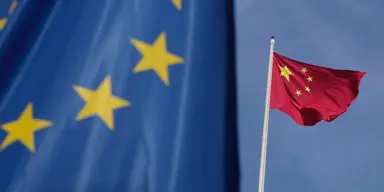 Kina EU flagga