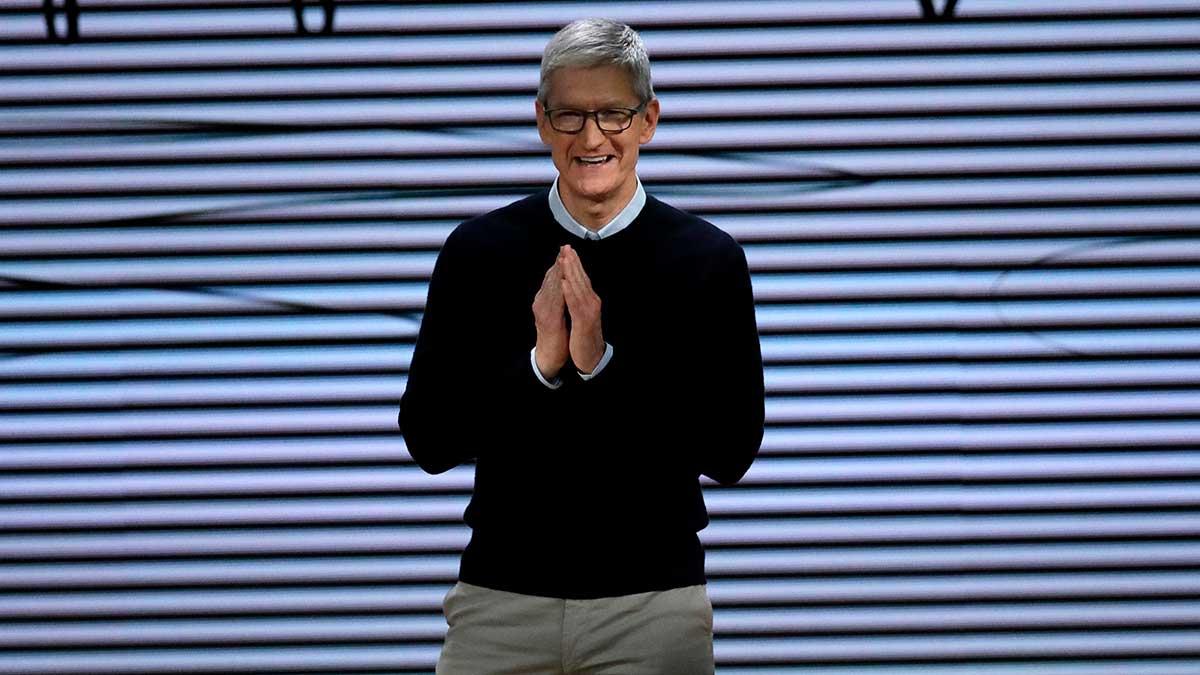 Apple slår förväntningarna varpå aktien stiger 5 procent i efterhandeln. (Foto: TT)