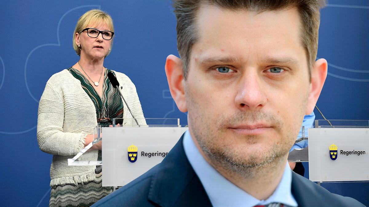 När hörde ni den ”feministiska utrikesministern” höja rösten mot detta obarmhärtiga barbari? skriver Marcus Birro i en krönika. (Foto: TT / Montage)
