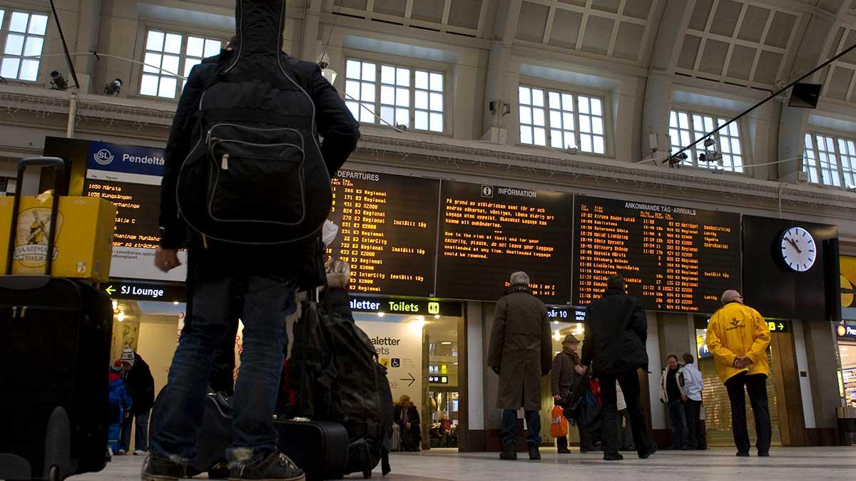 Tågförseningar i hela landet efter nattens IT-haveri. (Foto: TT)