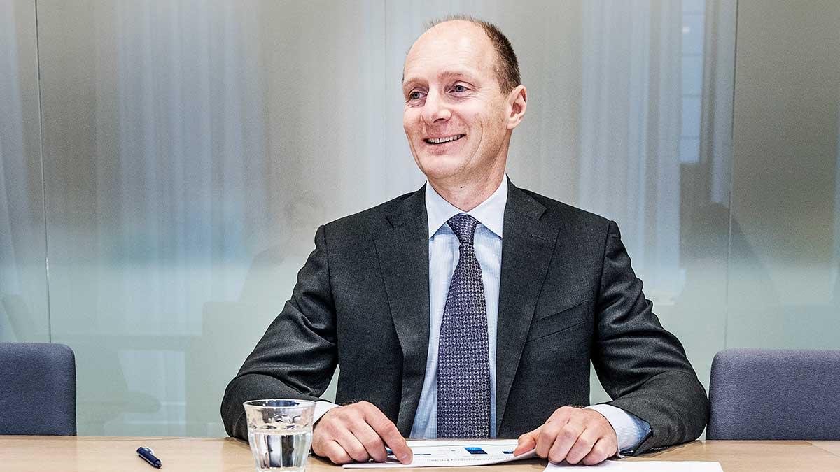 Hygienbolaget Essitys vd och koncernchef, Magnus Groth, har skäl att se nöjd ut i dag. (Foto: TT)