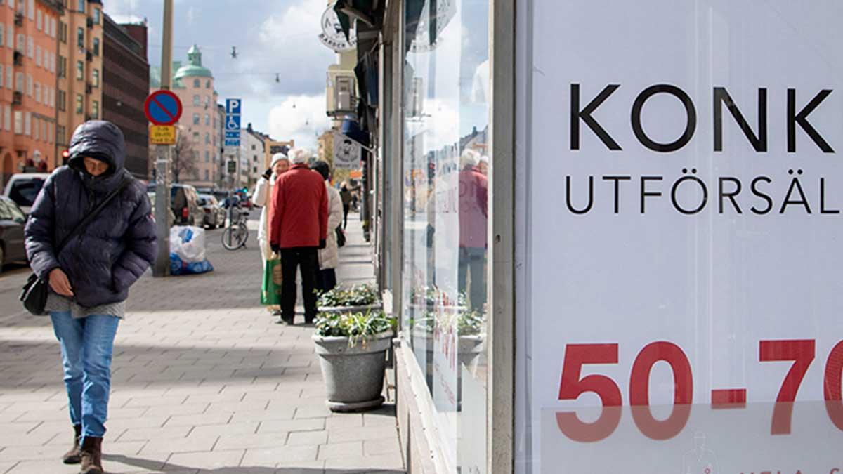 Den här bilden, med en våg av konkurser, kan vara på väg att mattas av, enligt Swedbanks makroanalys, dock finns risken för att läget kan förvärras med en mer utdragen kris, heter det samtidigt. (Foto: TT)