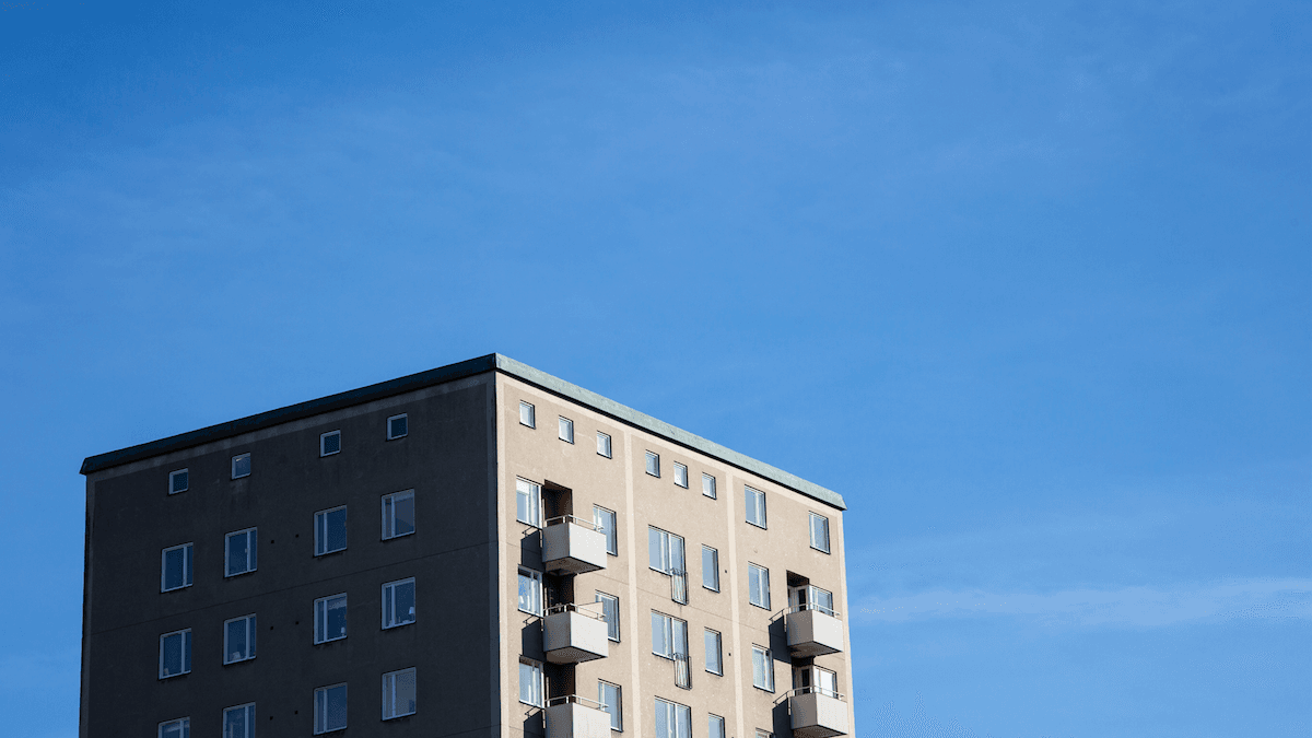 Höghus, Bostadshus, Blå himmel