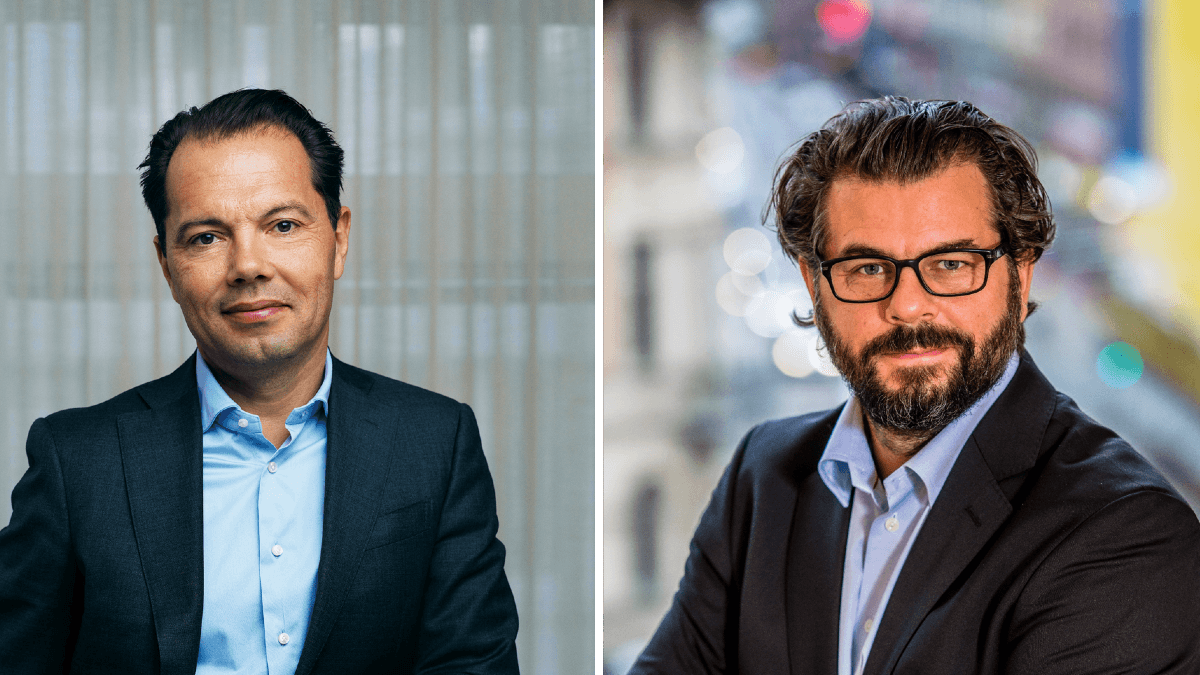 Tom Dinkelspiel, styrelseordförande för Nordnet, och Fondbolagens förenings vd Fredrik Nordström ställer sig kritiska mot ett potentiellt förbud av fondprovisioner. (Foto: Öhman/Fondbolagens Förening)