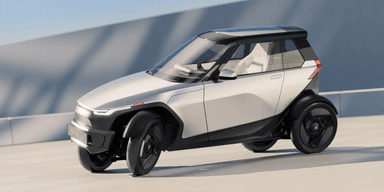 En lutande bil med plats för en. Perfekt i stan. (Foto: Yks1)