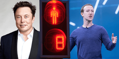 Hackade övergångsställen får folk att tro att att Zuckerberg och Musk har lite att säga. (Foto: Debbie Rowe och Anthony Quintano Creative Commons Attribution 2.0 samt Getty Iamges)