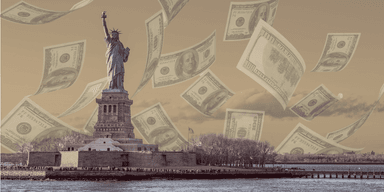 Dollarn backar, räntan stiger och börsen går mot minusöppning. En dålig onsdag för USA. (Bild: Canva)