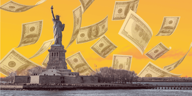 Dollarn backar, räntan stiger och börsen faller tungt. En dålig onsdag för USA. (Bild: Canva)