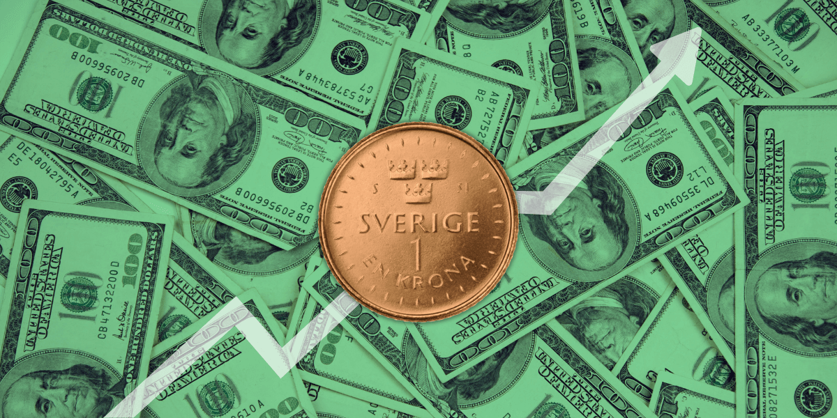 Kronan ökar mot helgen och lämnar dollarn i dammet på fredagen. (Bild: Canva)