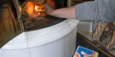 ved eldning kamin