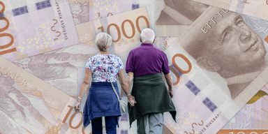 två personer med olika pension