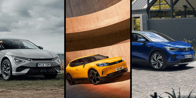 Vilken bil går vinnande ur denna strid? (Foto: Kia, Ford och Volkswagen)