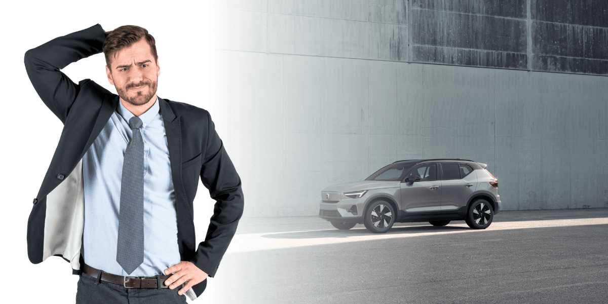 Det är mycket att tänka på när det kommer till företagsbilar. Här är en liten guide. (Foto: Volvo och Canva)