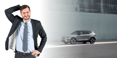Det är mycket att tänka på när det kommer till företagsbilar. Här är en liten guide. (Foto: Volvo och Canva)