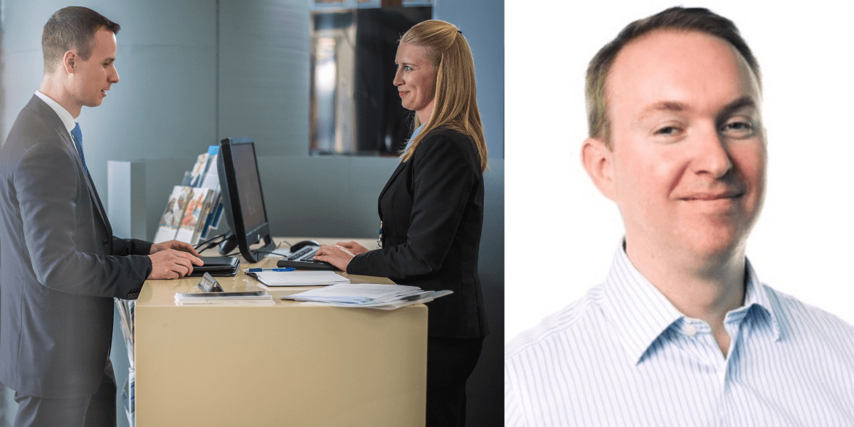 Gunnar Wijkmark, ansvarig för affärsområde bank på Accenture i Sverige. (Foto: Canva och LinkedIn)