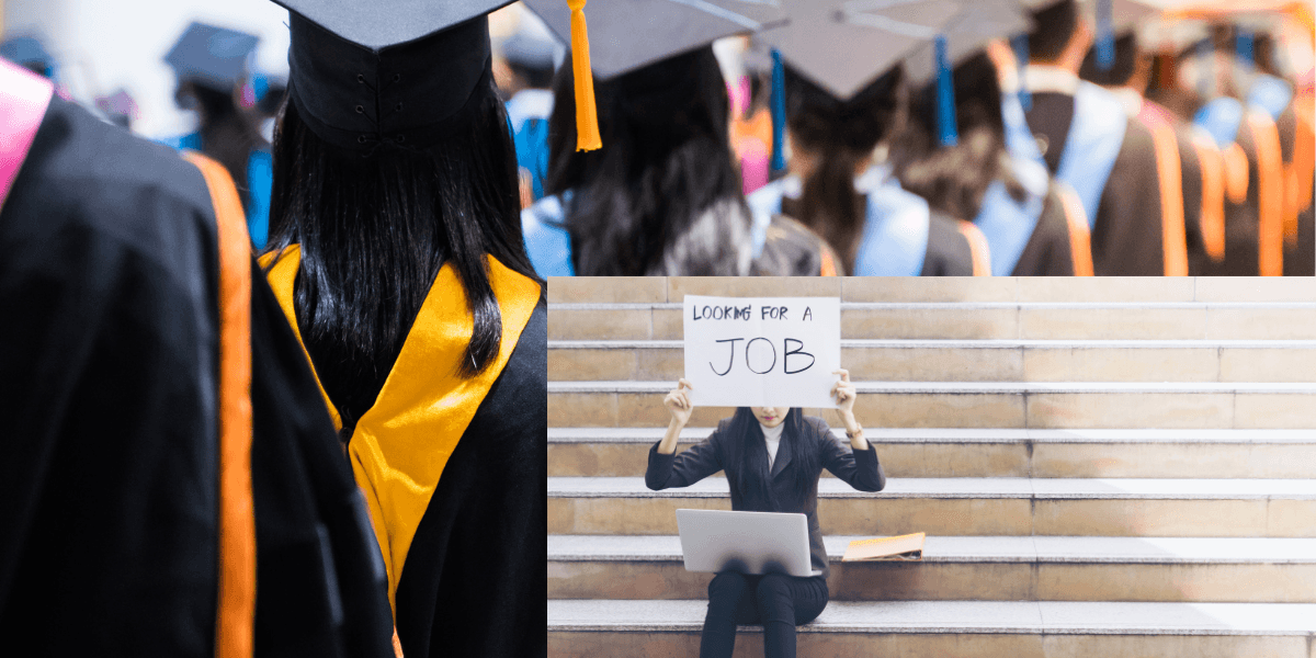 Nyutexaminerade amerikanska studenter möter en tuff arbetsmarknad.