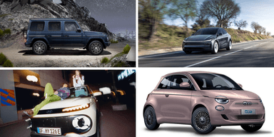 En av dessa bilar är bäst och en är sämst. (Foto: Fiat, Hyundai, Mercedes och Tesla)