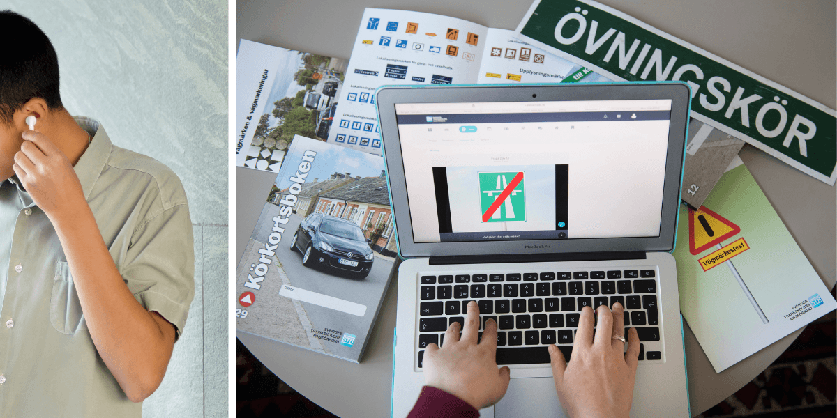 Fusk avslöjat vid förarprov. (Foto: Canva och Fredrik Sandberg/TT)