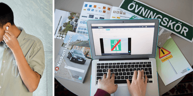 Fusk avslöjat vid förarprov. (Foto: Canva och Fredrik Sandberg/TT)