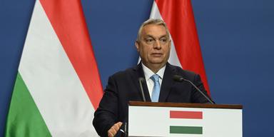 Viktor Orban under ett offentligt framträdande i Budapest.