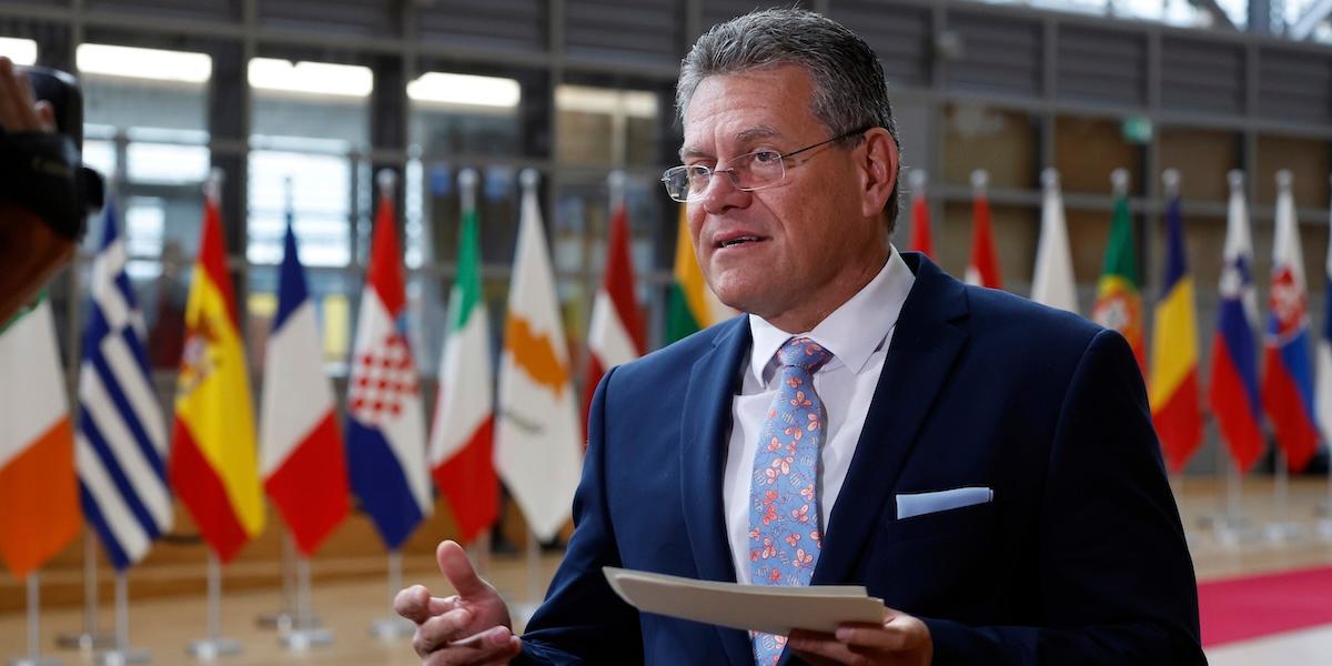 Maros Sefcovic, EU:s handelskommissionär, leder förhandlingarna med USA i ett försök att undvika en upptrappning av tullkonflikten.