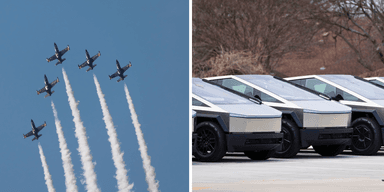 Flygvapnet säger att fiender kan komma att använda Cybertrucks i framtiden, så dess testcenter behöver lägga till dem i sin måltavleflotta för skarpskjutning. Bild: TT