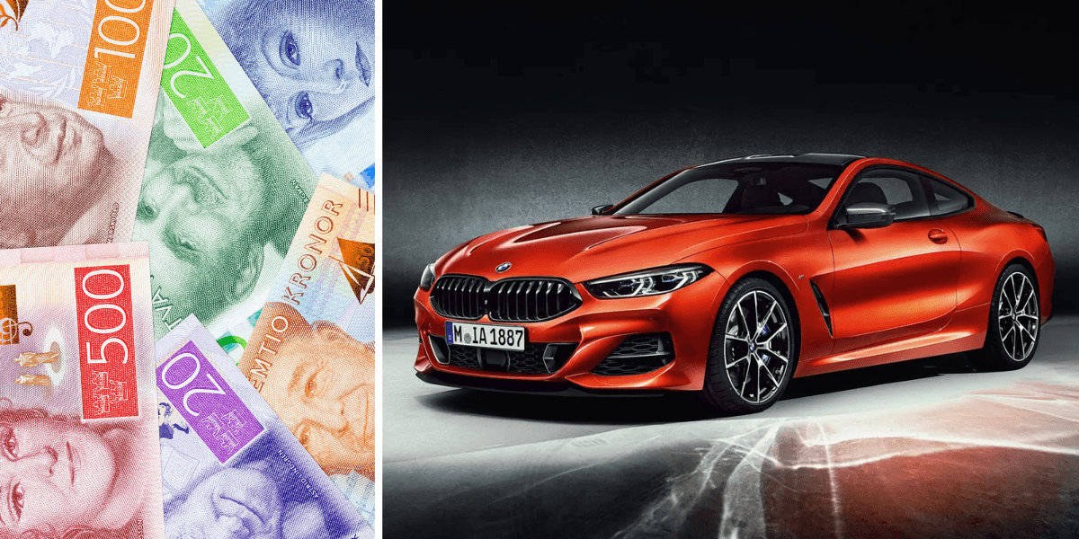 Pengar och bilval för föraren, tydligen. (Foto: Canva och BMW)