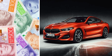 Pengar och bilval för föraren, tydligen. (Foto: Canva och BMW)