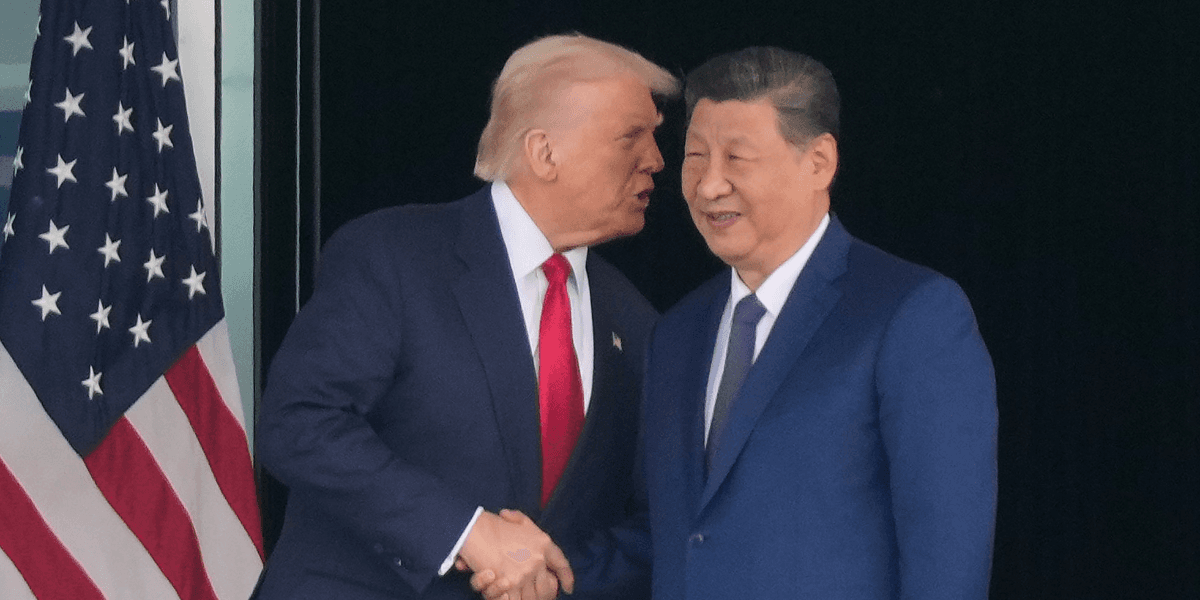 Donald Trump och Xi Jinping i Sydkorea