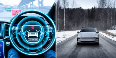 Tesla har fått ok att testa deras fsd i Sverige. (Foto: Canva och Tesla)