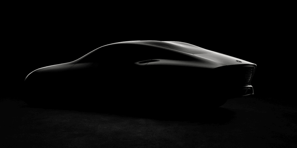 Det här är siluetten av det nya konceptet av Mazda. (Foto: Mazda)