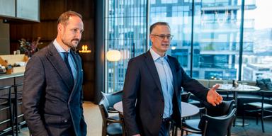 Från framgång i Norge till flytt mot Sverige. Här möter Gelato-grundaren Henrik Müller-Hansen kronprins Haakon i Oslo.