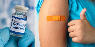 Vaccin mot covid-19 och en kvinna har vaccinerat sig