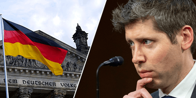 OpenAI har åkt dit i Tyskland och måste betala böter. (Foto: Canva och Kevin Wolf/AP/TT)