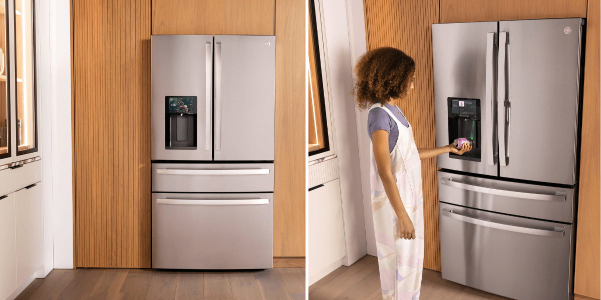 GEs smarta kyl/frys som scannar till inköpslistan och har en röstassistent. (Foto: GE)