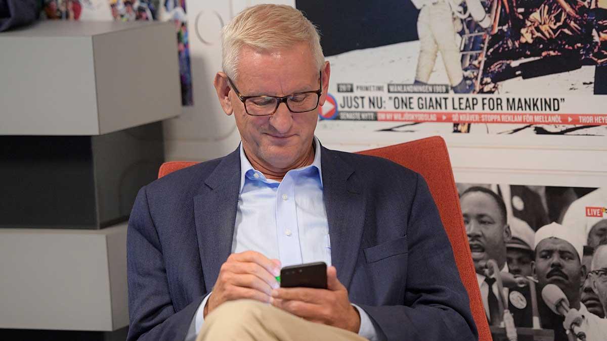 Carl Bildt har anledning att dra på smilgroparna i dag - bolaget där han sitter i styrelsen tokrusar på First North. (Foto: TT)