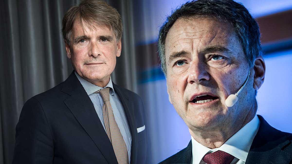 Volvos ordförande Carl-Henric (höger) Svanberg anser att det i grunden är bra att Volvo i Geely fått en industriell delägare i stället för Christer Gardells (vänster) fond som är både kortsiktig och utan stor kunskap om fordon. (Foto: TT)