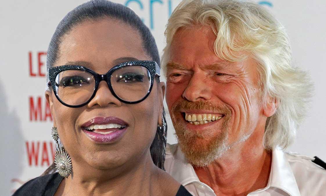 Vansinnigt rika Oprah Winfrey och Richard Branson delar med sig av sina tankar om pengar. (TT / montage)